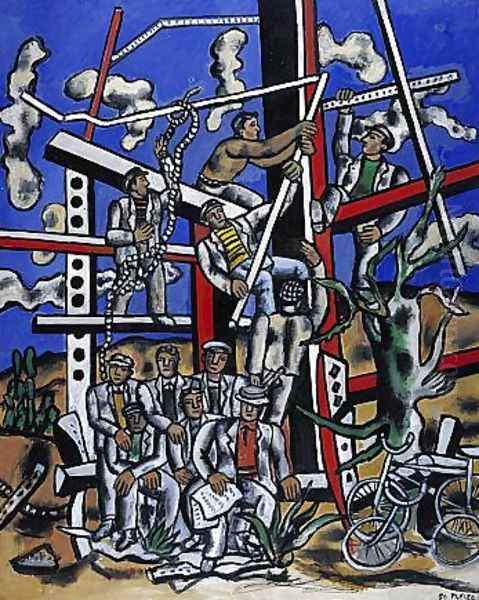 Study for 'The Constructors' Oil Painting by Fernand Leger