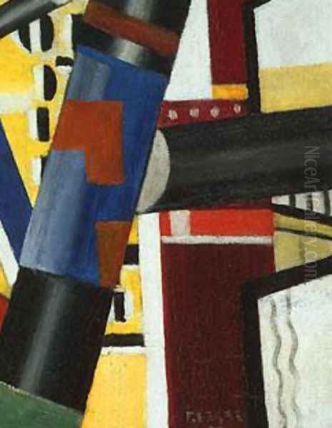 The Railway Crossing Oil Painting by Fernand Leger