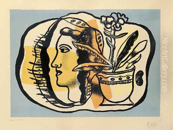 Composition au Profil Oil Painting by Fernand Leger