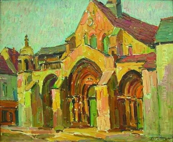 Provins, L'eglise Collegiale Oil Painting by Pierre De Belay