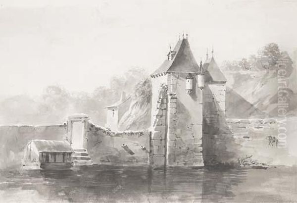 Vue De L'ancienne Porte De Vaize A Lyon Oil Painting by Jean-Jacques De Boissieu