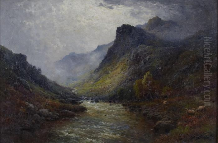 In Glen Etive N.b Oil Painting by Alfred Fontville De Breanski