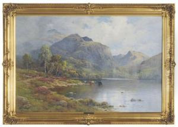 Summer In The Trossachs-loch Katrine And Ben Venue Oil Painting by Alfred Fontville De Breanski