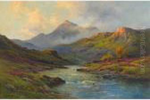 Evening On The West Highlands Oil Painting by Alfred Fontville De Breanski