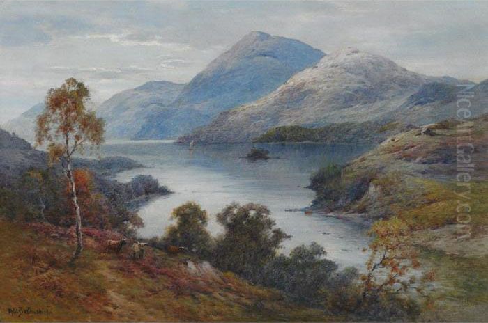 Above Loch Earn, N.b. Oil Painting by Alfred Fontville De Breanski