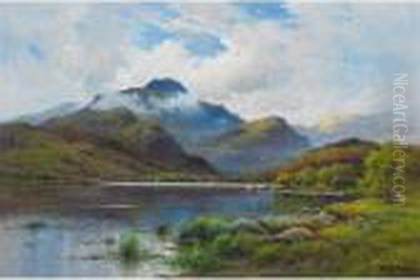 The English Lakes, Ullswater From Pooley, Cumberland Oil Painting by Alfred Fontville De Breanski