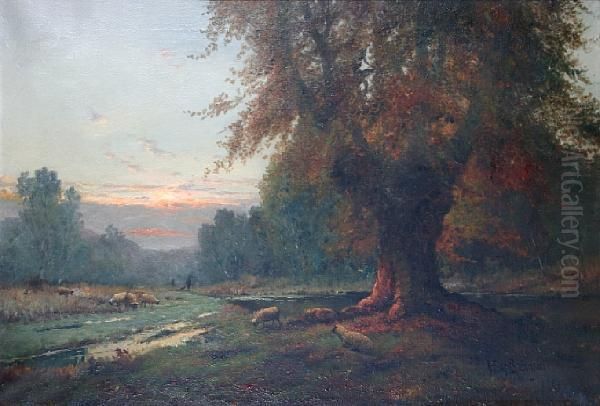 The Edge Of The Forest, Burnham Beeches Oil Painting by Alfred Fontville De Breanski