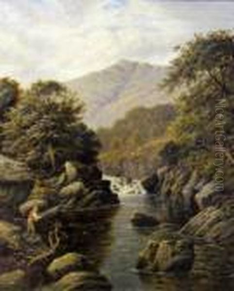 Dalgety, North Wales Oil Painting by Alfred Fontville De Breanski