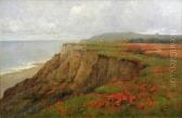 Poppyland Oil Painting by Alfred Fontville De Breanski