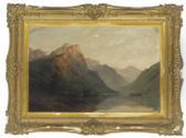 Evening On Derwentwater Oil Painting by Alfred Fontville De Breanski