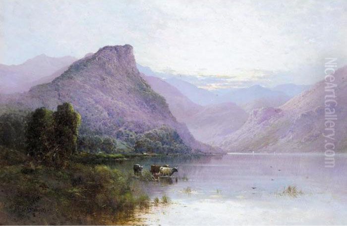 Early Morning, Derwentwater Oil Painting by Alfred Fontville De Breanski