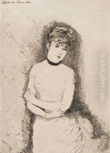 Jeune Femme Decollettee Oil Painting by Giuseppe de Nittis