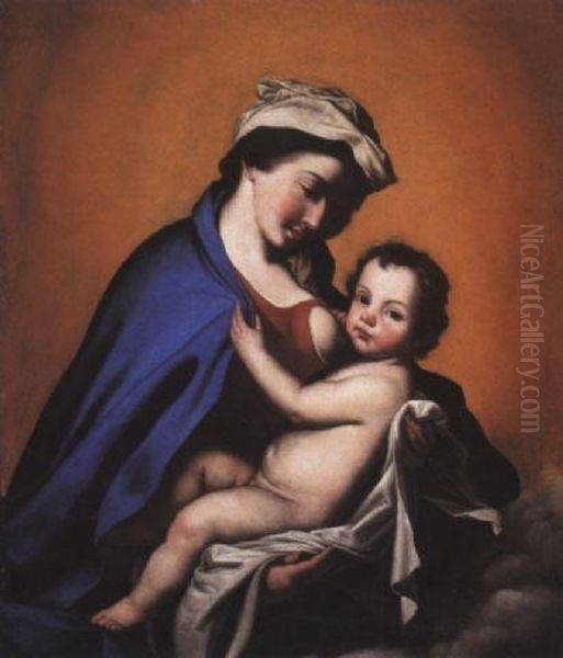 Madonna Col Bambino Oil Painting by Jusepe de Ribera