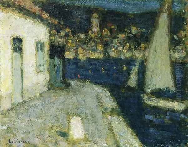 Boats, Saint-Jean-Cap-Ferrat Oil Painting by Henri Eugene Augustin Le Sidaner