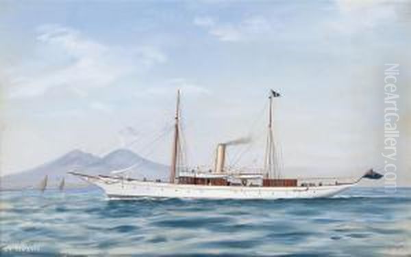 The Steam Yacht 
Schievan Oil Painting by Antonio de Simone