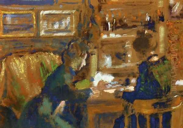 The Conversation Oil Painting by Georges Lemmen