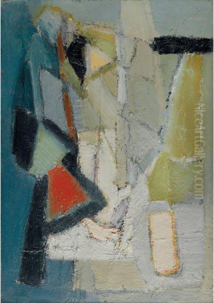 Composition (l'atelier) Oil Painting by Nicolas De Stael