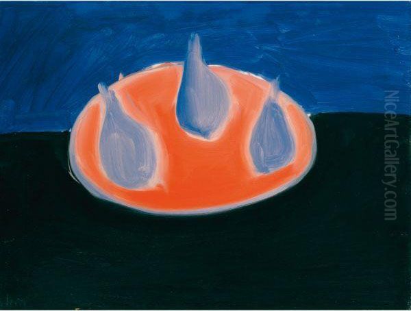 Poires Sur Une Assiette Rose Oil Painting by Nicolas De Stael