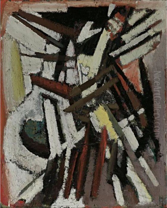 Fleur A Craie Oil Painting by Nicolas De Stael