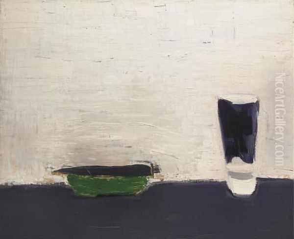Nature Morte Au Verre Oil Painting by Nicolas De Stael