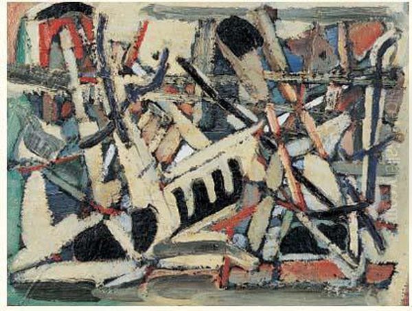Composition, Circa 1947 Oil Painting by Nicolas De Stael