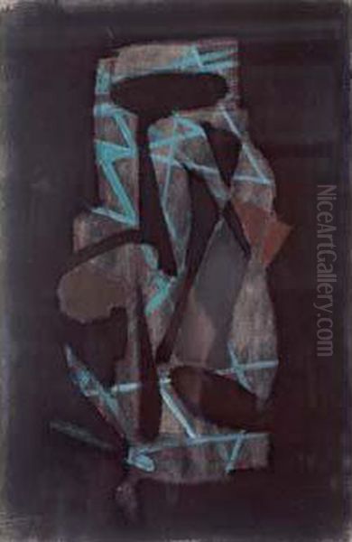 Composition, Vers 1947 Oil Painting by Nicolas De Stael