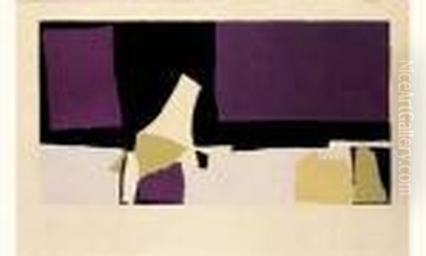 Composition Violette Oil Painting by Nicolas De Stael