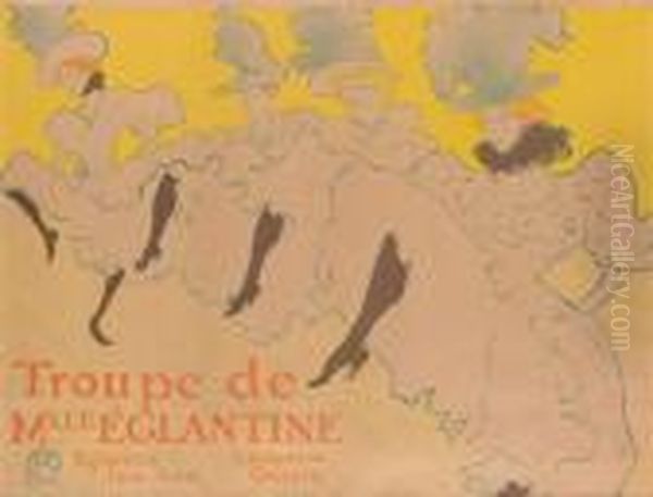 La Troupe De Mademoiselle Eglantine Oil Painting by Henri De Toulouse-Lautrec
