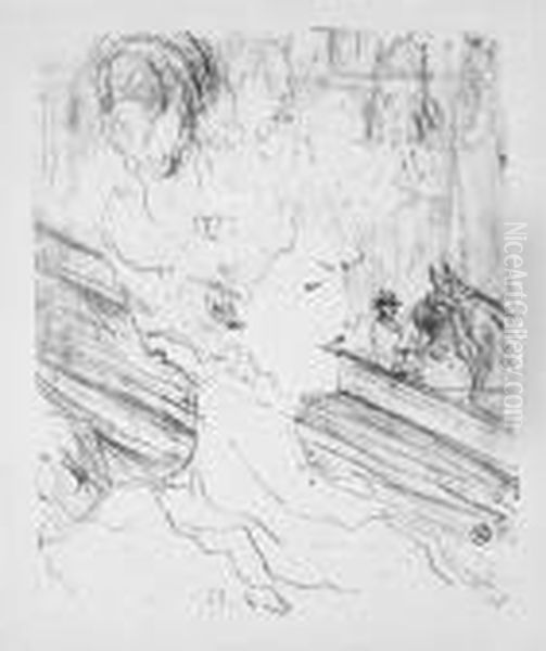 Emilienne D'alencon Oil Painting by Henri De Toulouse-Lautrec
