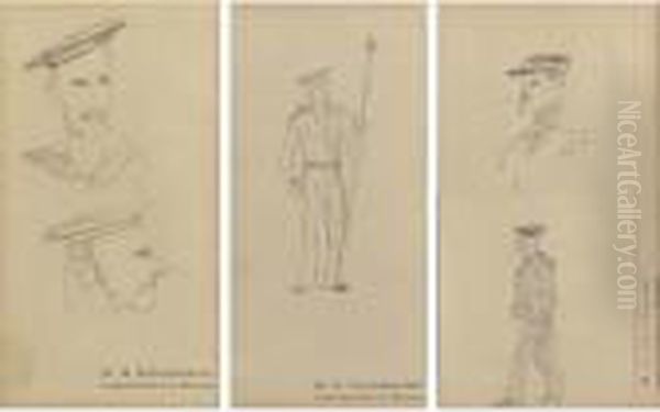 Property From The Estate Of A Gentleman
 

 
 
 

 
 Etudes De Marins: Four Drawings Oil Painting by Henri De Toulouse-Lautrec