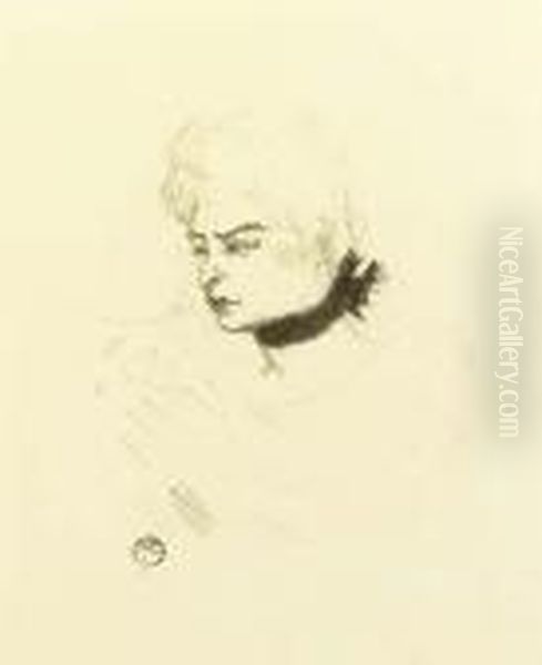 Mademoiselle Pois Vert Oil Painting by Henri De Toulouse-Lautrec