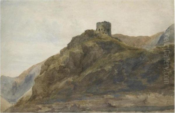 Dolbadern Castle, Wales Oil Painting by Peter de Wint