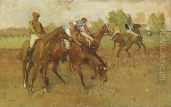 Avant La Course Oil Painting by Edgar Degas