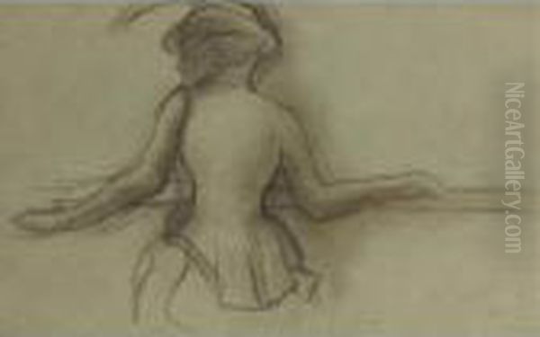 Femme Penchee Sur Une Balustrade Oil Painting by Edgar Degas