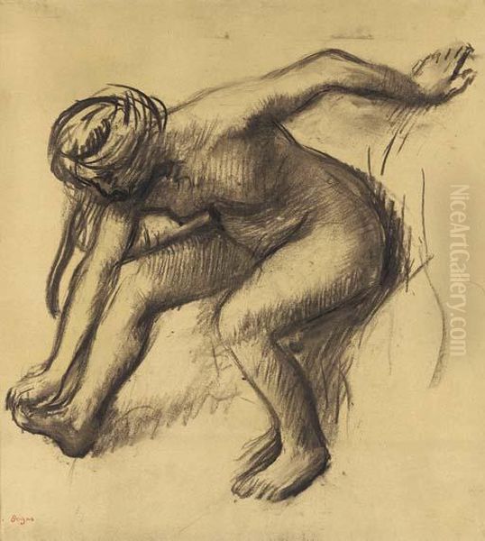 Apres Le Bain (femme Nue) Oil Painting by Edgar Degas