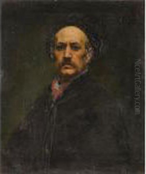 Autoportrait [alfred Dehodencq ;
 Self Portrait ; Oil On Canvas ; Signed And Dedicated Upper Right A 
E.fromentin Alfred Dehodencq Son Admirateur Et Son Ami] Oil Painting by Alfred Dehodencq