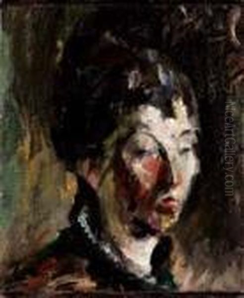 Volto Di Donna Oil Painting by Angelo Del Bon