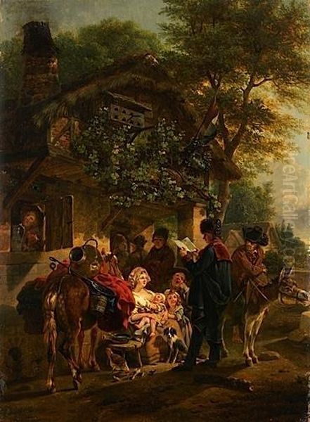 La Proclamation Oil Painting by Jean Louis (Marnette) De Marne