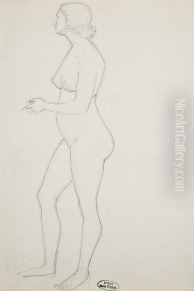 Nu De Profil Tourne Vers La Gauche Oil Painting by Andre Derain