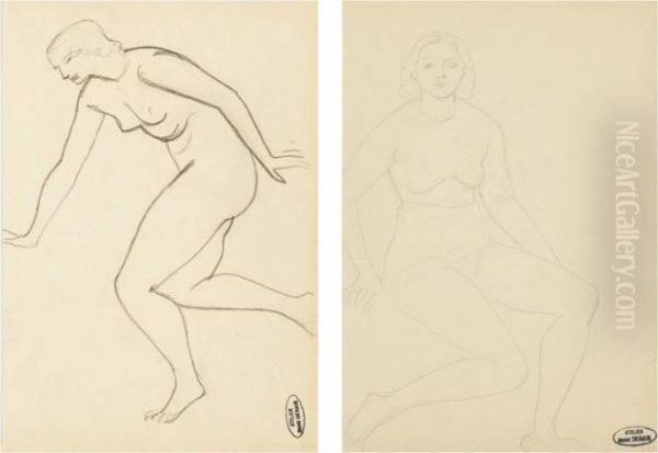 Femme Debout, Femme Assise Oil Painting by Andre Derain