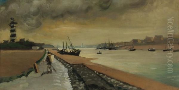 Gravelines. Entree Du Port Oil Painting by Andre Derain