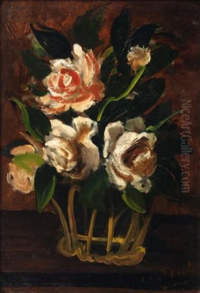 Fleurs Dans Un Vase. Oil Painting by Andre Derain