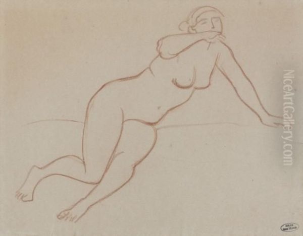 Nu Appuie Sur Un Sofa Oil Painting by Andre Derain