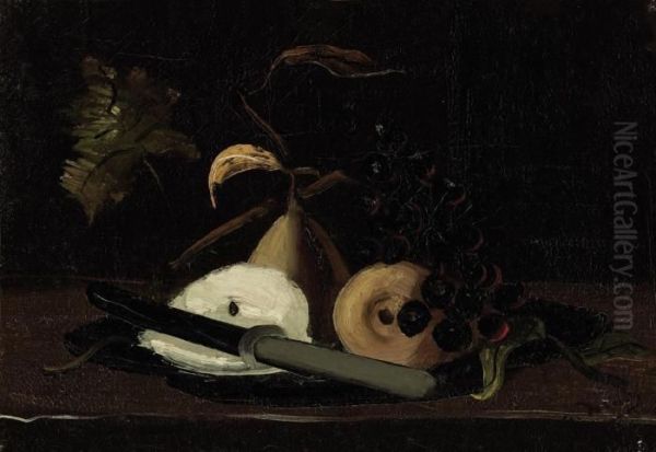 Assiette De Fruits Au Couteau Oil Painting by Andre Derain