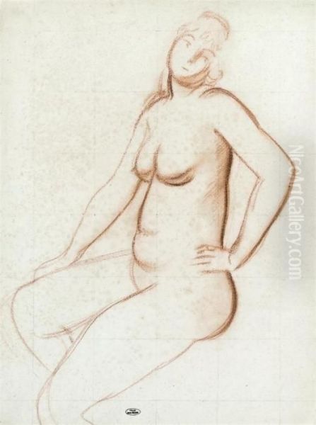 Femme Nue Assise Oil Painting by Andre Derain