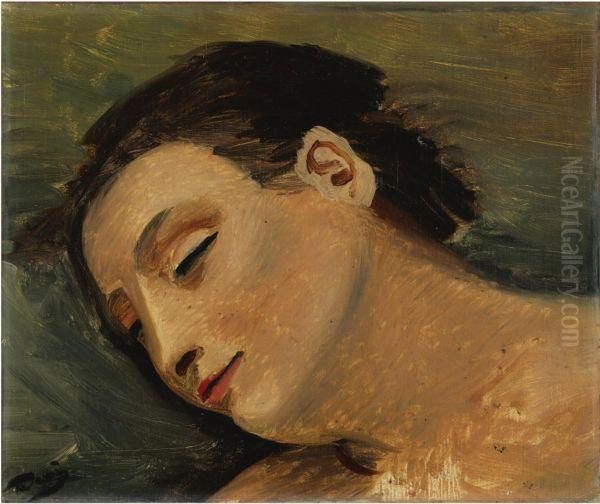 Tete De Femme Endormie Oil Painting by Andre Derain