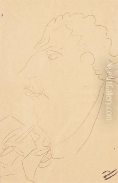 Profil D'homme Oil Painting by Andre Derain