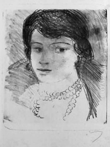Tete De Femme Au Collier Oil Painting by Andre Derain