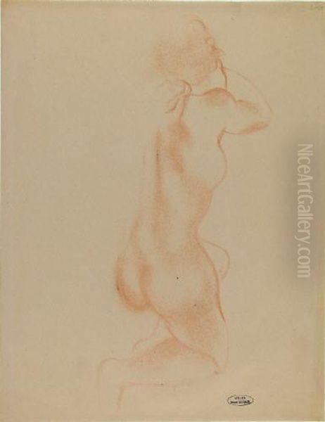 Rotel Auf Sandfarbenem Zeichenpapier Mit Perforiertem Blattrand Oil Painting by Andre Derain