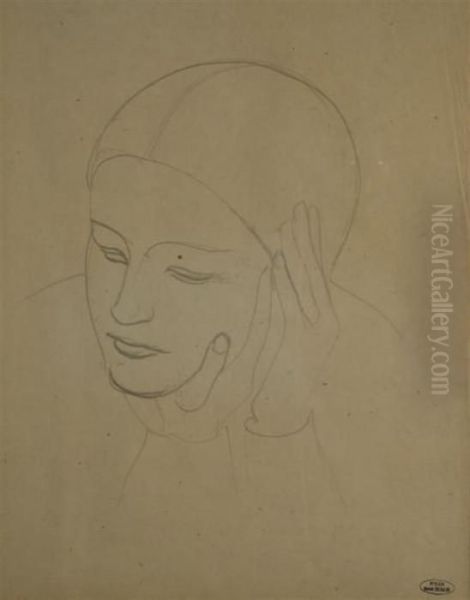Femme Pensive Oil Painting by Andre Derain